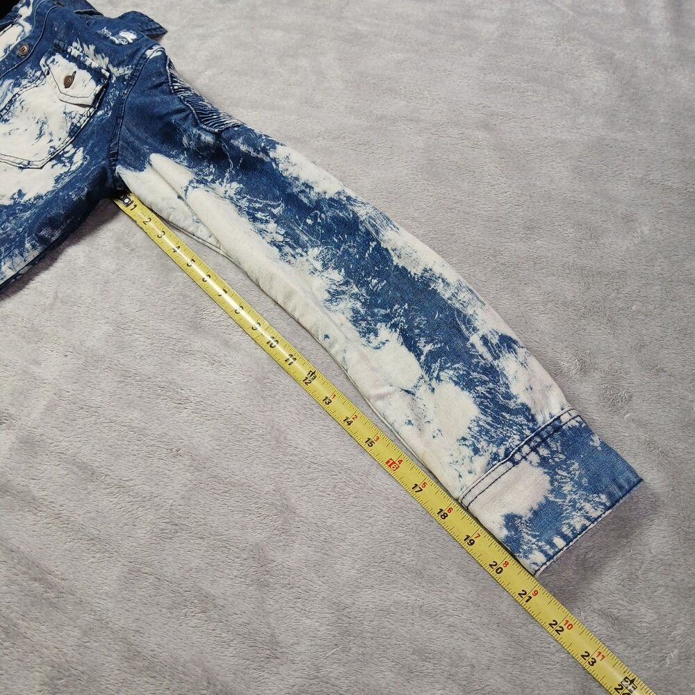 GS-115 L Denim Shacket Blue Acid-Wash Metropolitan-Grunge Indie-Sleaze Utility L - Picture 6 of 12